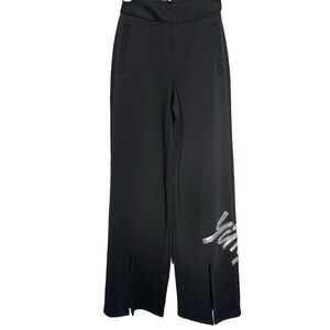 YITTY SIGNATURE By Lizzo Fabletics BHM Pants Wide Leg Front Slit Womens XS Black